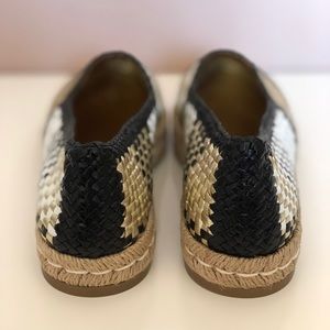 Prada Madras Woven Leather Espadrille Flats